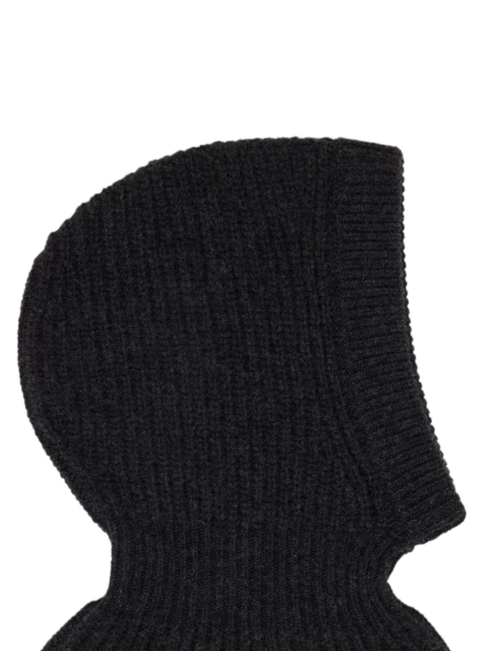 LEMAIRE ribbed-knit Lambs Wool Balaclava Grey Men Hats Maison-Kitsune