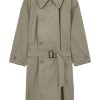 LEMAIRE Belted Trench Coat Green Men Trench Coats Maison-Kitsune