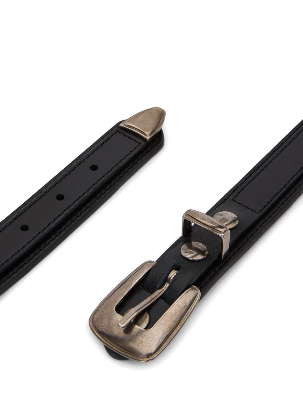 LEMAIRE pin-buckle Leather Belt Black Maison-Kitsune Men Belts