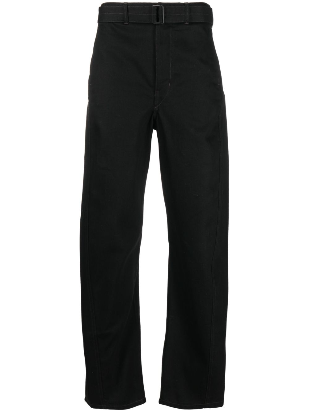 Men Regular-Fit & Straight Leg Pants Maison-Kitsune LEMAIRE Belted straight-leg Trousers Black