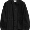 LEMAIRE Boxy Cotton Shirt Jacket Black Men Shirt Jackets Maison-Kitsune