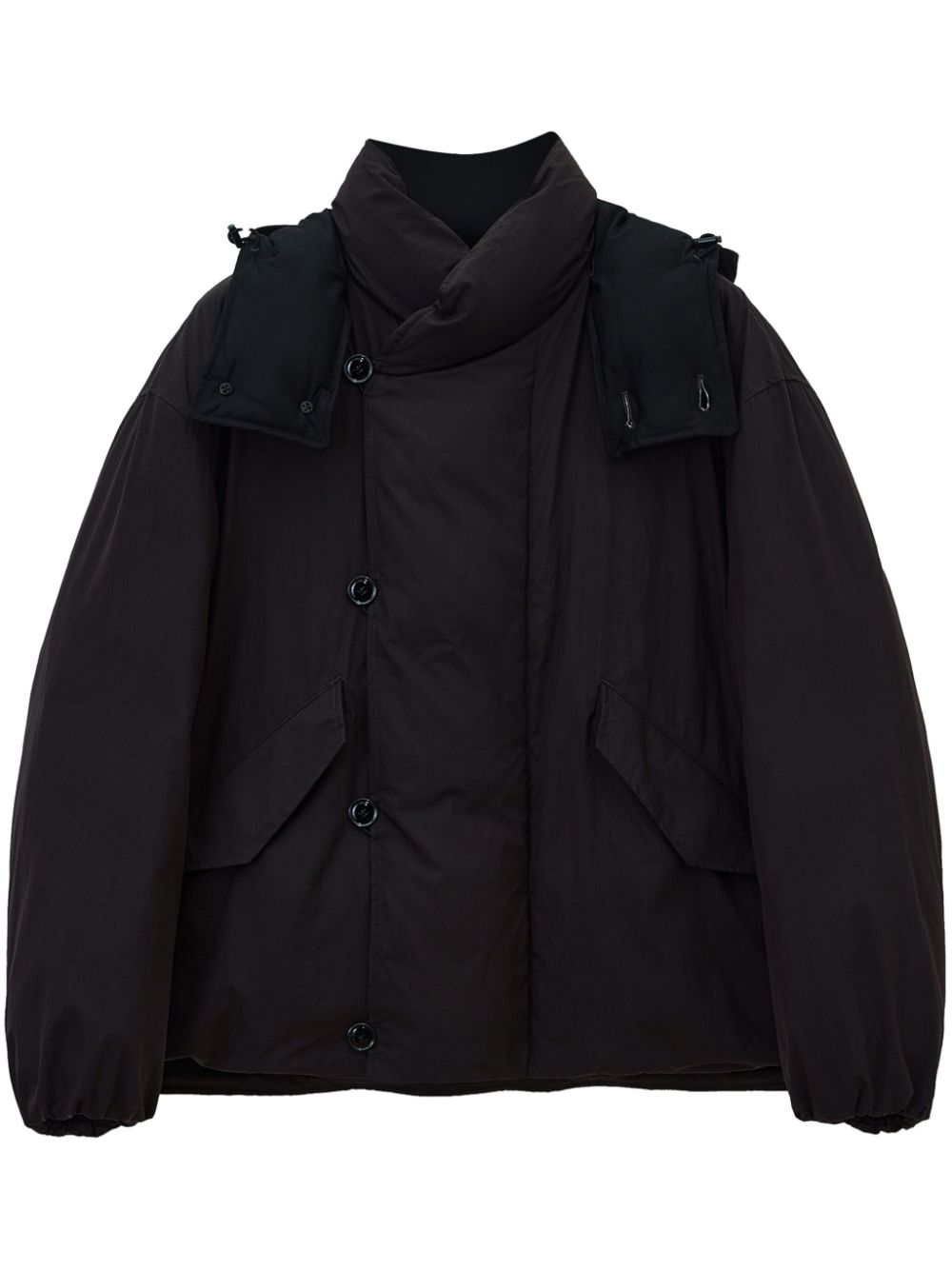 Maison-Kitsune LEMAIRE Hooded Puffer Jacket Brown Men Down Jackets