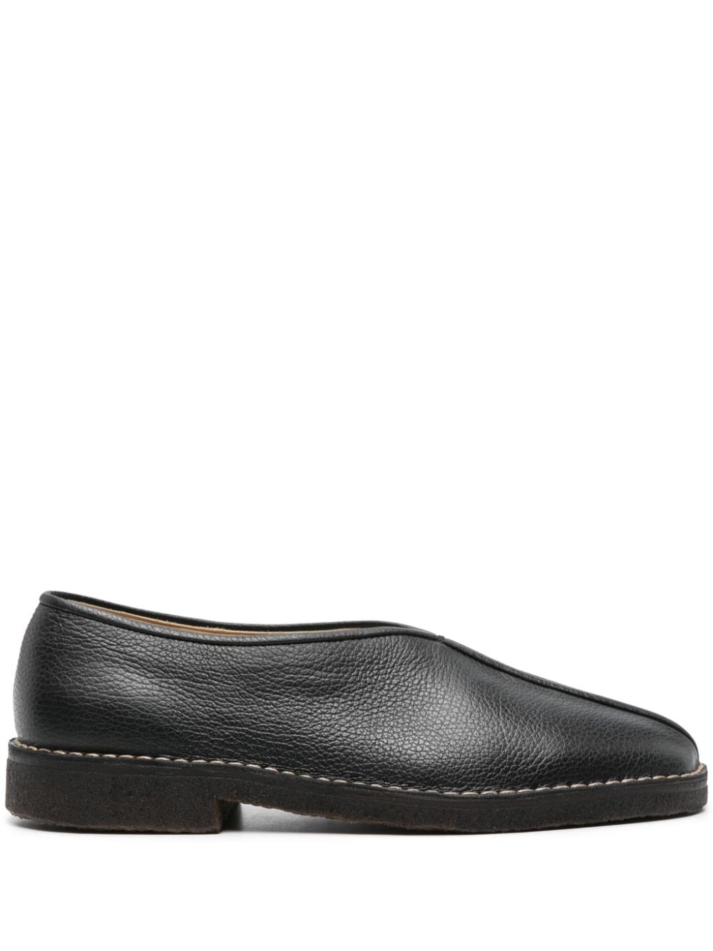 LEMAIRE square-toe Leather Loafers Black Men Loafers Maison-Kitsune