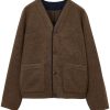 Maison-Kitsune Shirt Jackets Men LEMAIRE Raglan Liner Jacket Brown