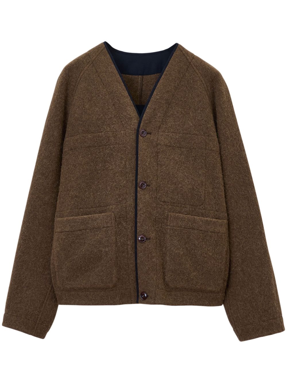 Maison-Kitsune Shirt Jackets Men LEMAIRE Raglan Liner Jacket Brown