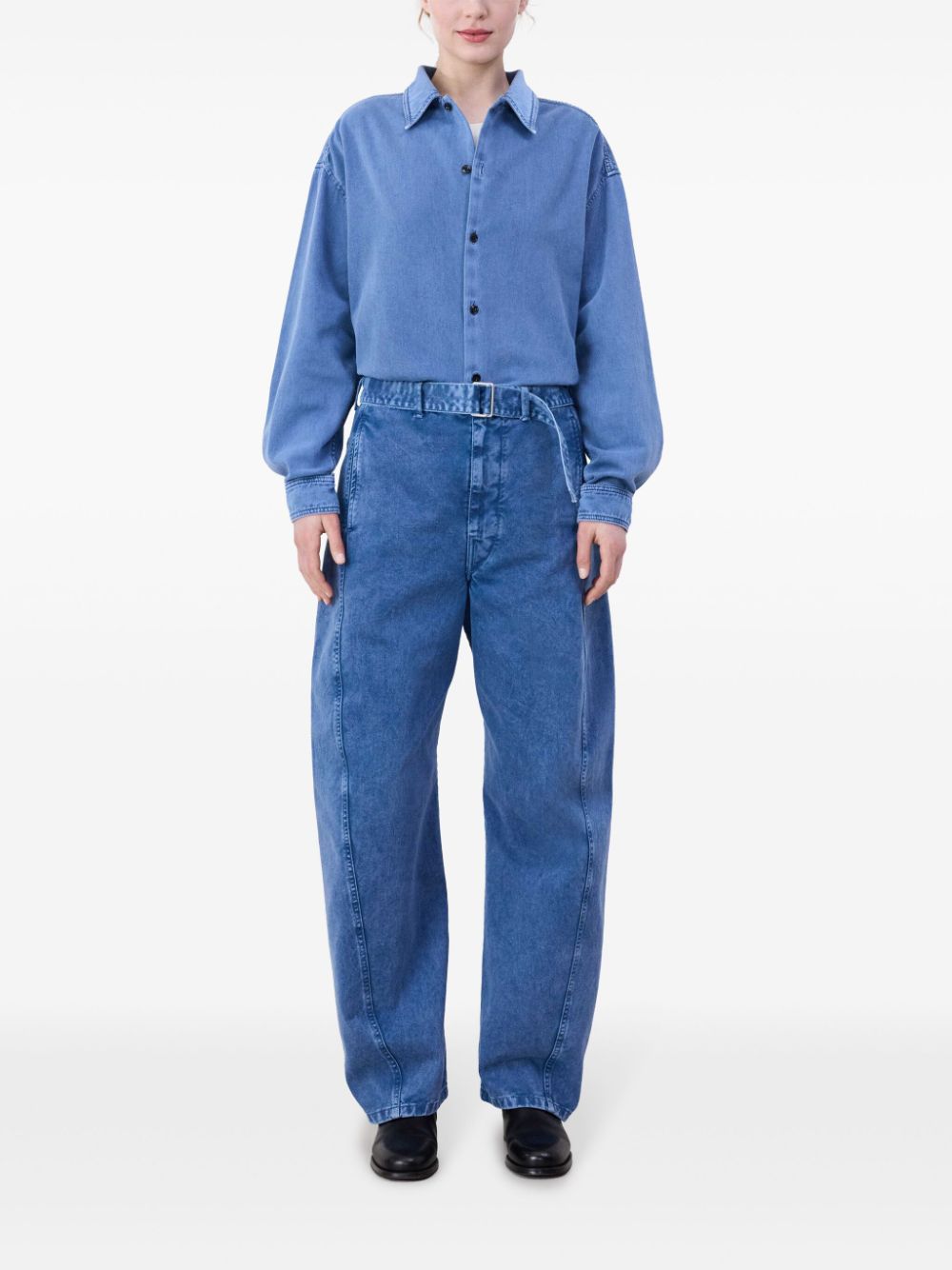 LEMAIRE Belted straight-leg Jeans Blue Men Regular & Straight-Leg Jeans Maison-Kitsune