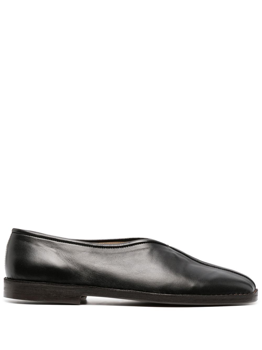Maison-Kitsune Loafers Men LEMAIRE 20mm square-toe Piped Leather Loafers Black