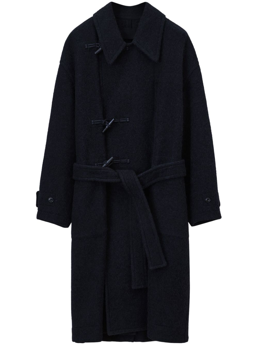 Men Duffle Coats Maison-Kitsune LEMAIRE Belted Felted Duffle Coat Black