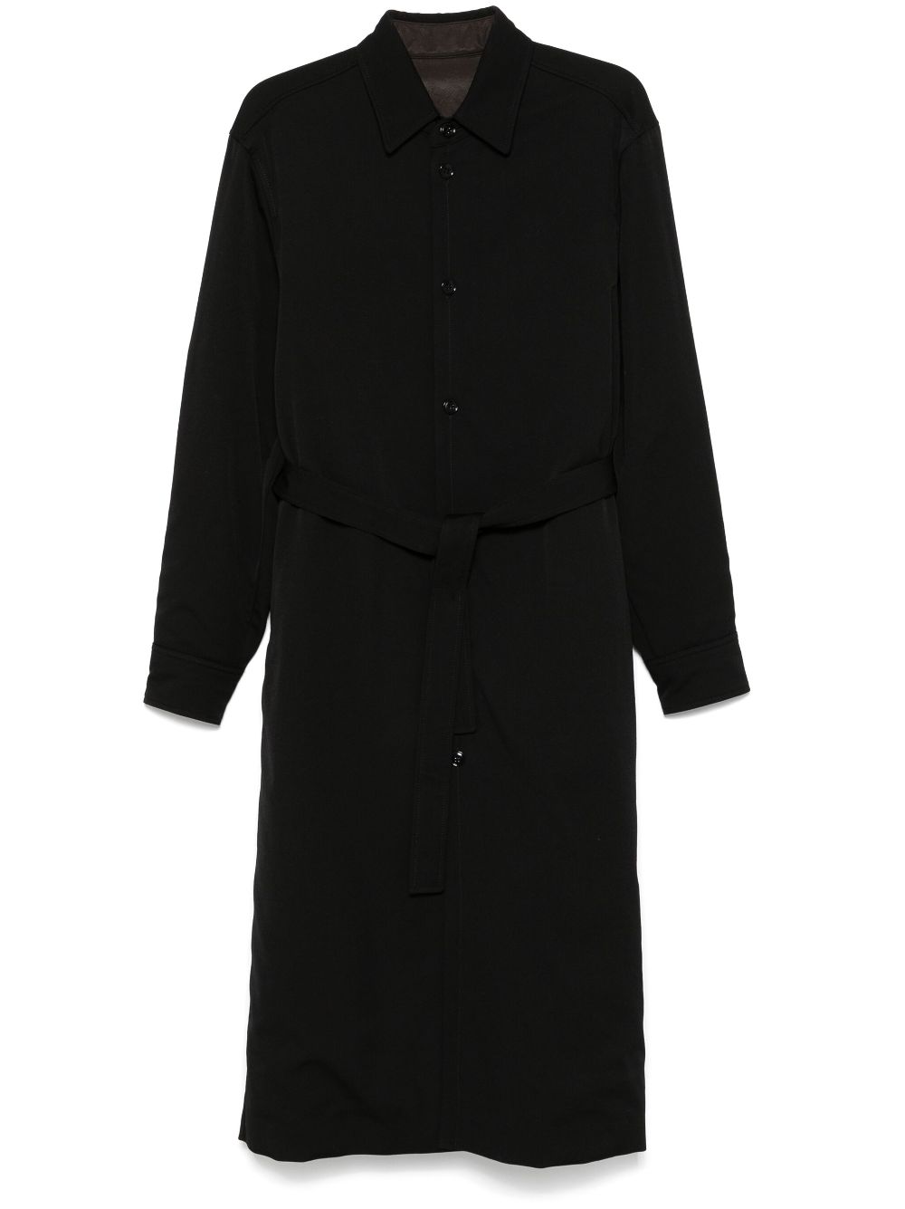 Men Single Breasted Coats Maison-Kitsune LEMAIRE Dress Coat Black