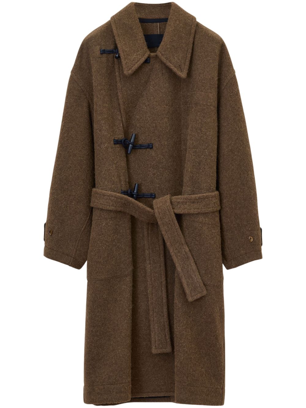LEMAIRE Belted Felted Duffle Coat Brown Maison-Kitsune Men Duffle Coats