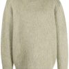 LEMAIRE crew-neck brushed-effect Jumper Neutrals Men Knitted Sweaters Maison-Kitsune