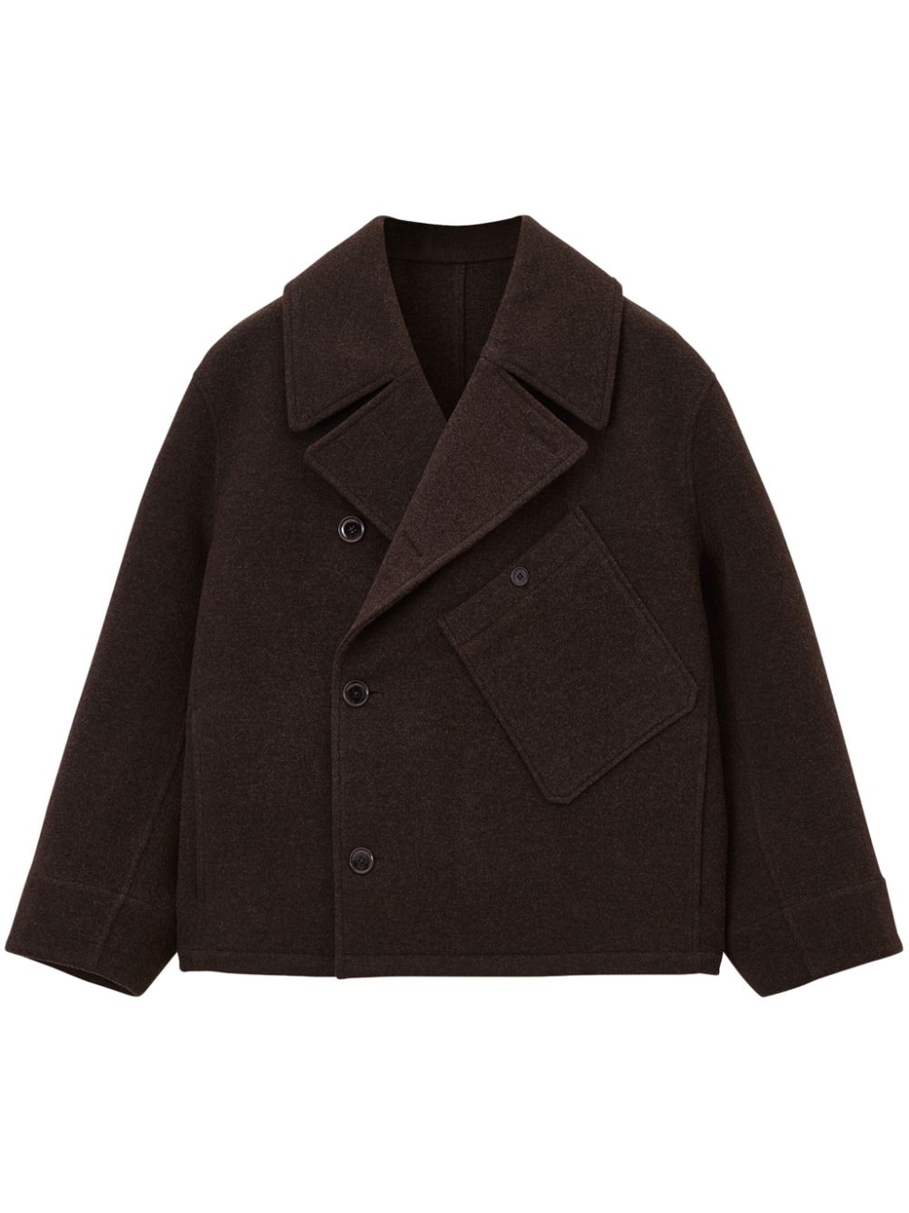 Men Blazers Maison-Kitsune LEMAIRE Dispatch Felted Mini Peacot Brown