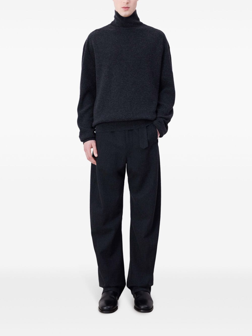 LEMAIRE high-neck Jumper Grey Men Knitted Sweaters Maison-Kitsune