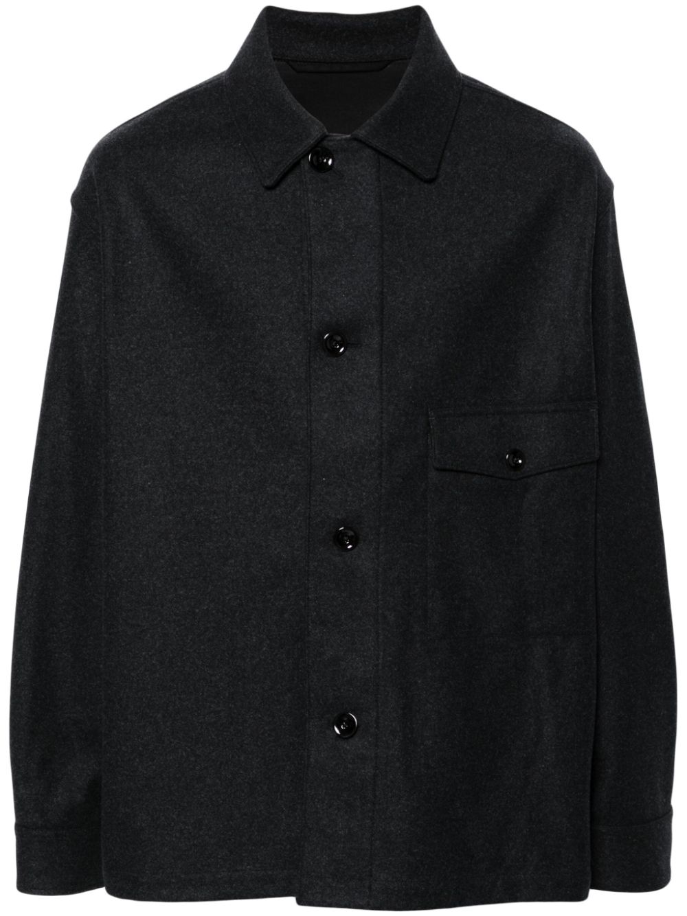 Men Shirt Jackets Maison-Kitsune LEMAIRE Felted Shirt Jacket Black