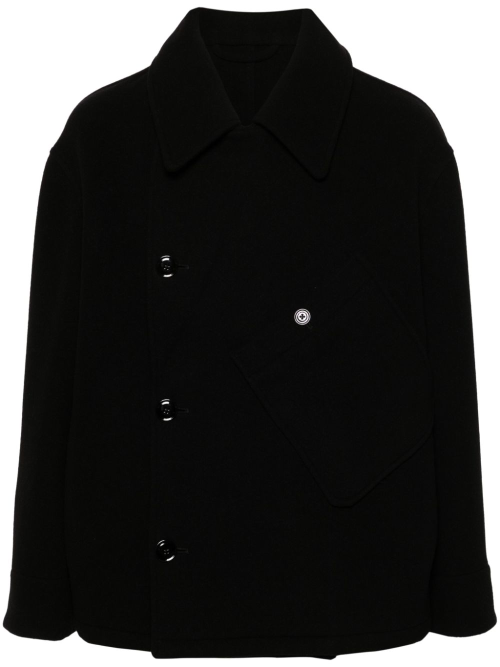 LEMAIRE Dispatch Peacoat Black Men Peacoats Maison-Kitsune