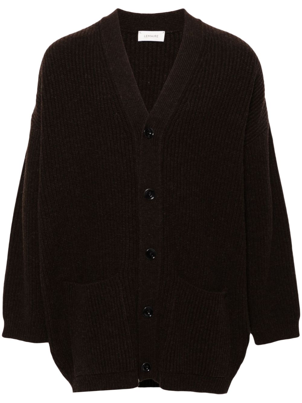 Maison-Kitsune Cardigans Men LEMAIRE Ribbed Cardigan Brown