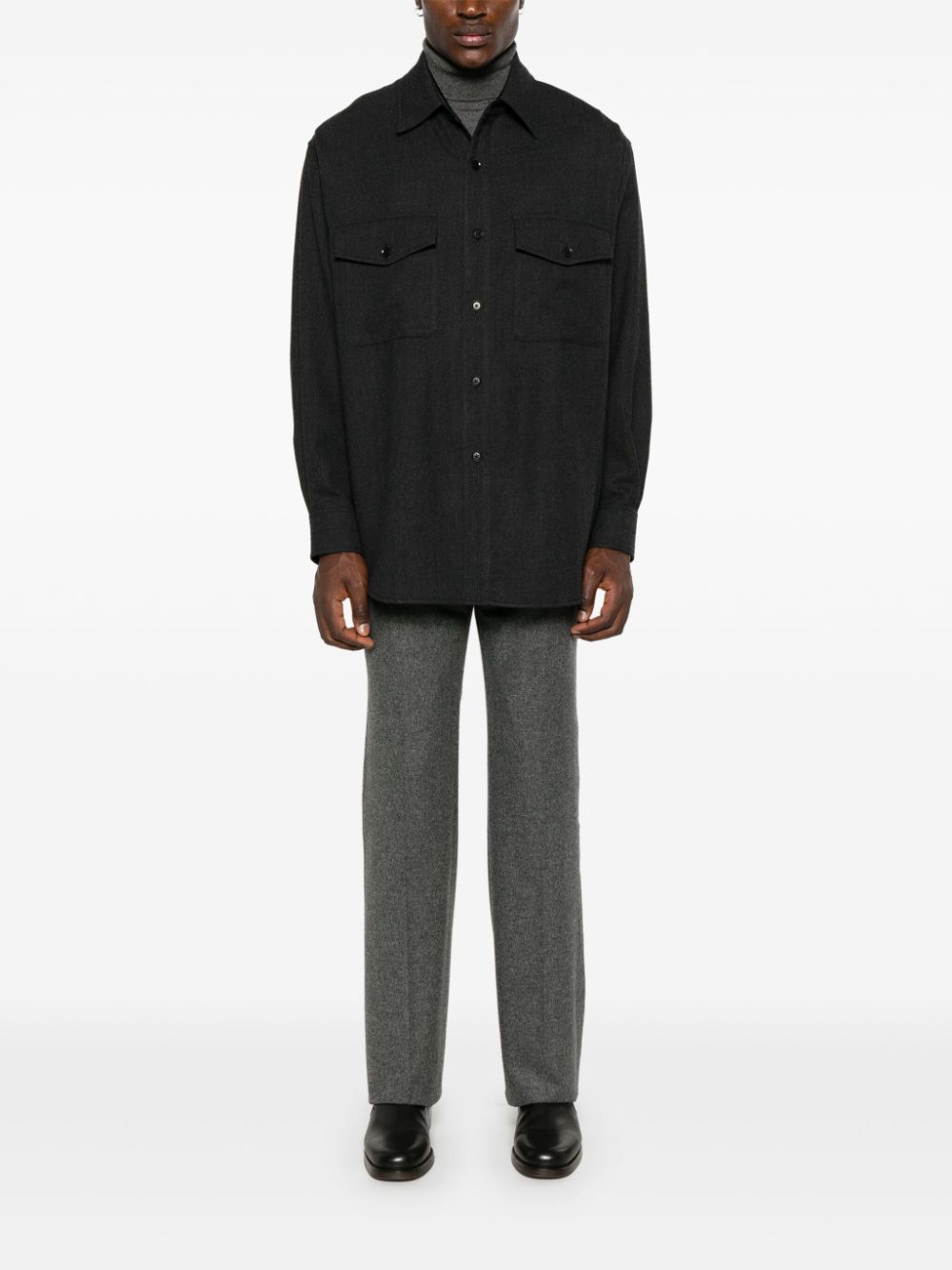 LEMAIRE virgin-wool Shirt Grey Maison-Kitsune Men Shirts