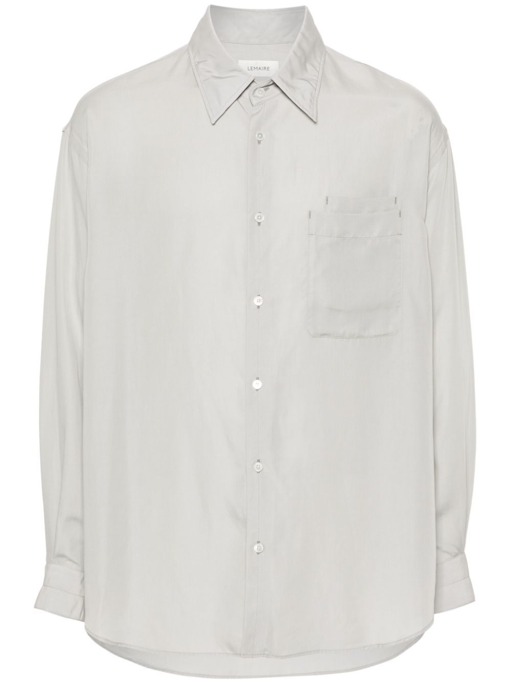 Maison-Kitsune Shirts Men LEMAIRE double-pocket Lyocell Shirt Grey