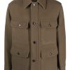 LEMAIRE button-down Wool Shirt Jacket Green Men Shirt Jackets Maison-Kitsune