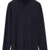 Maison-Kitsune Knitted Sweaters Men LEMAIRE roll-neck long-sleeve Jumper Blue