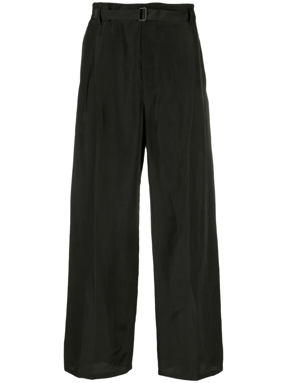 Men Regular-Fit & Straight Leg Pants Maison-Kitsune LEMAIRE Belted Cotton Trousers Black