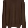 LEMAIRE crew-neck rib-trim Jumper Brown Maison-Kitsune Men Knitted Sweaters