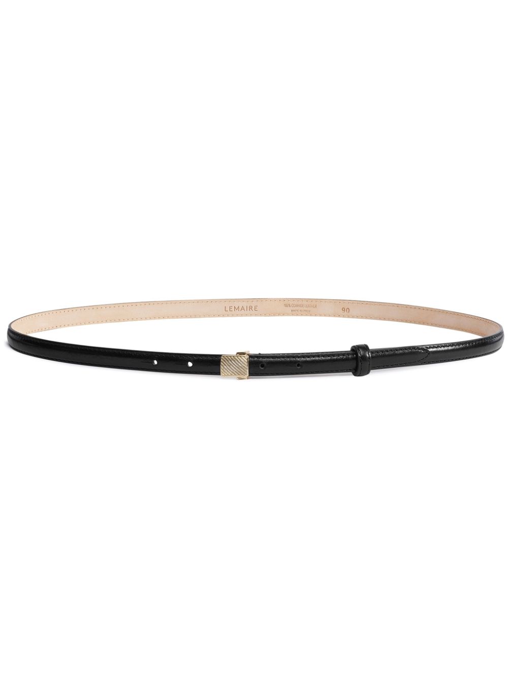 LEMAIRE Skinny Leather Belt Black Men Belts Maison-Kitsune