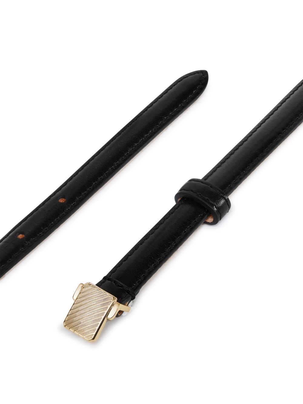 LEMAIRE Skinny Leather Belt Black Men Belts Maison-Kitsune