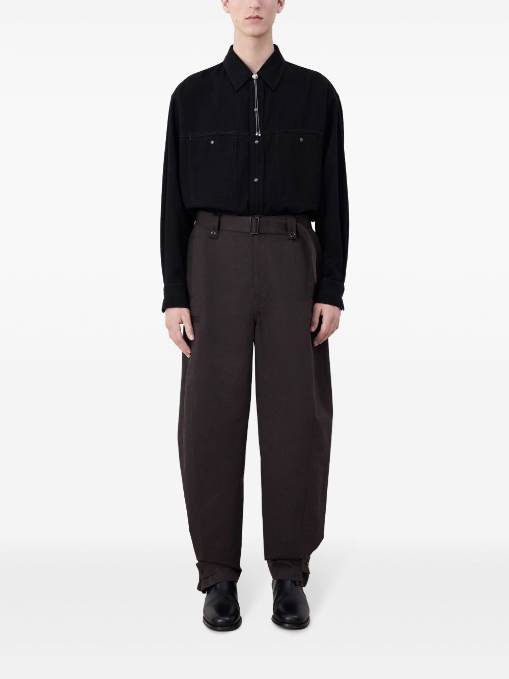 LEMAIRE Twisted Tapered Trousers Brown Men Tapered Pants Maison-Kitsune