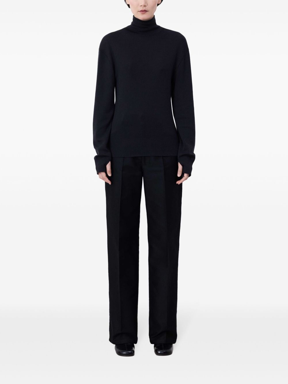 LEMAIRE high-neck Jumper Black Men Knitted Sweaters Maison-Kitsune
