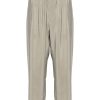 LEMAIRE silk-blend Tapered Trousers Grey Maison-Kitsune Men Tapered Pants