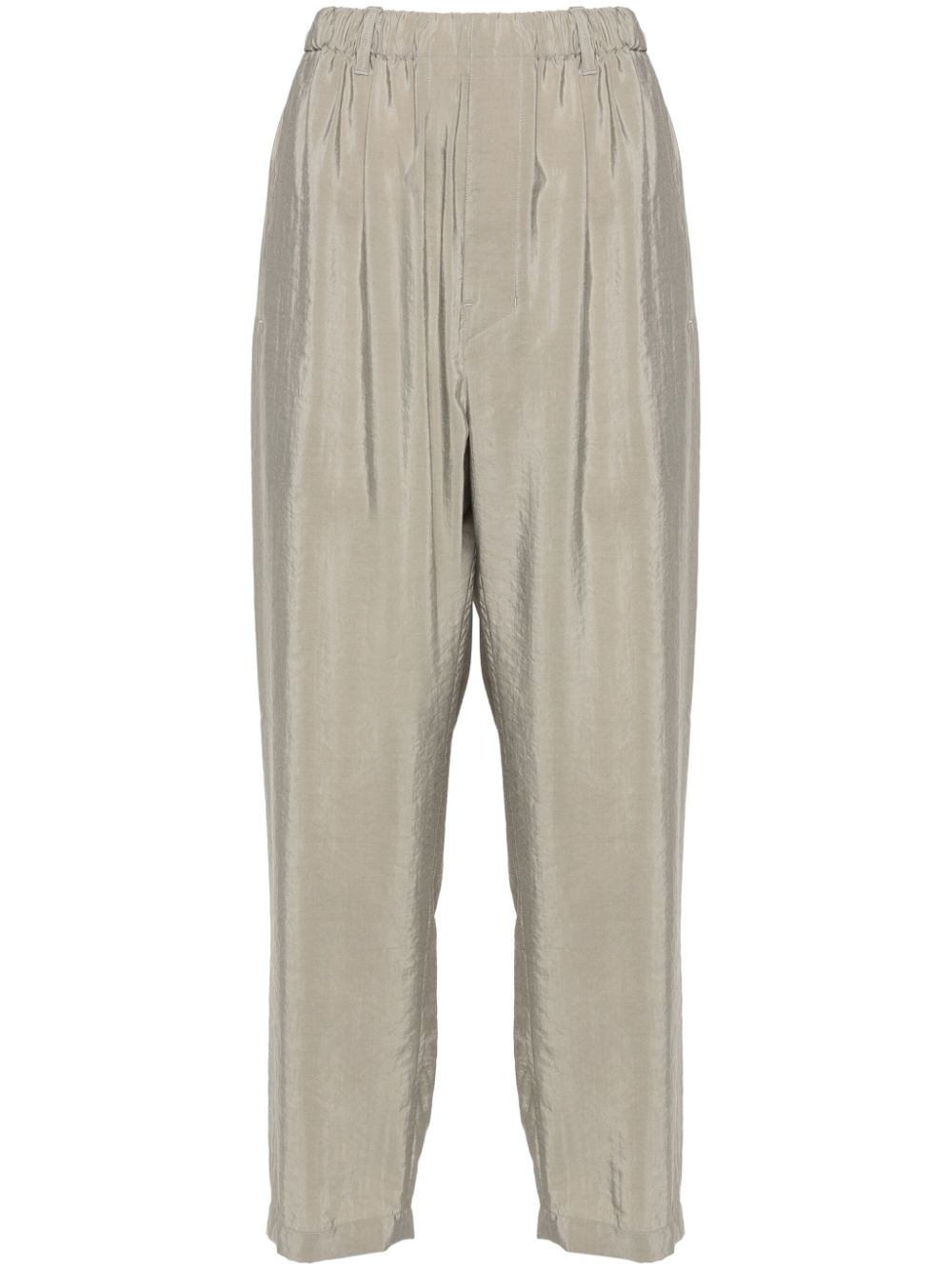 LEMAIRE silk-blend Tapered Trousers Grey Maison-Kitsune Men Tapered Pants