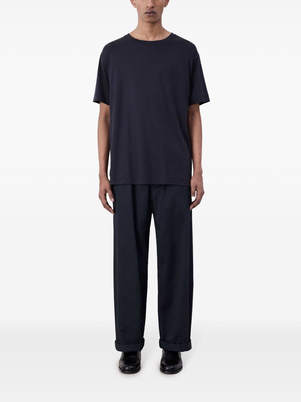 LEMAIRE short-sleeve Cotton T-shirt Black Maison-Kitsune Men T-Shirts