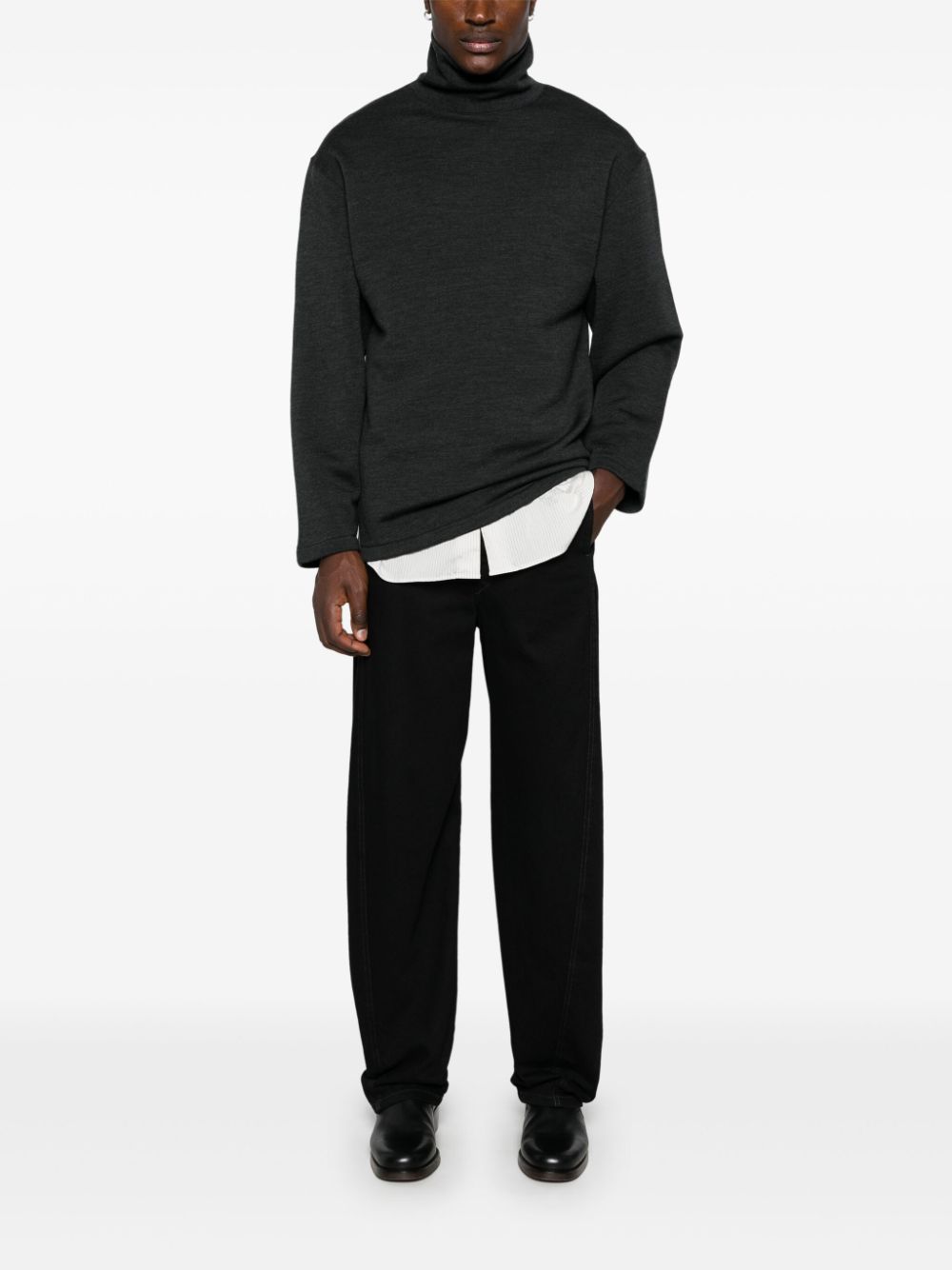 Maison-Kitsune LEMAIRE Mélange Effect Sweatshirt Black Men Sweatshirts