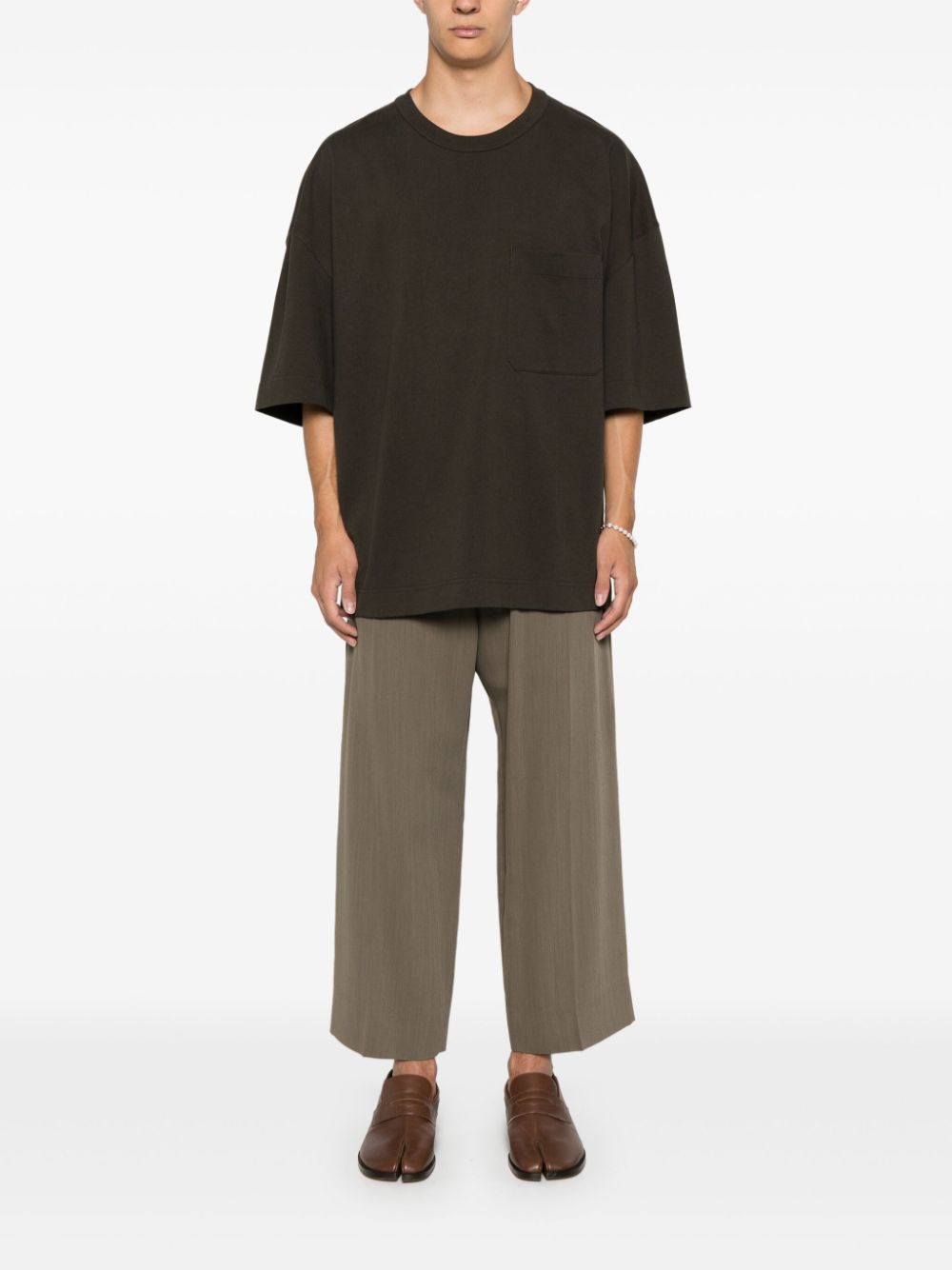 LEMAIRE crew-neck Jersey T-shirt Green Maison-Kitsune Men T-Shirts
