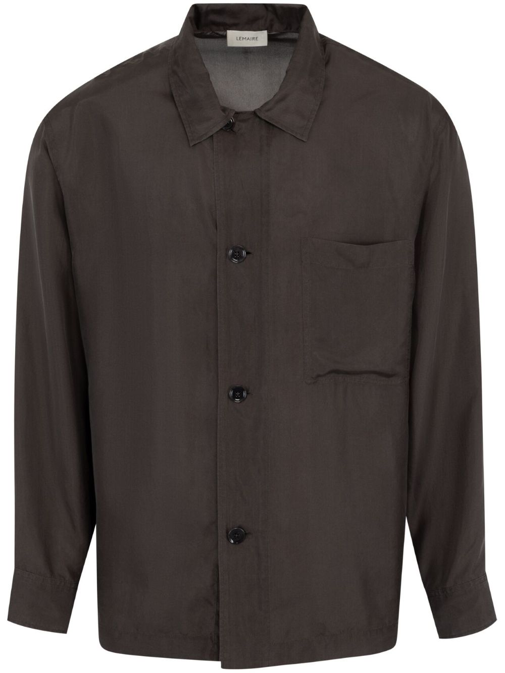 Maison-Kitsune LEMAIRE Silk Shirt Brown Men Shirts