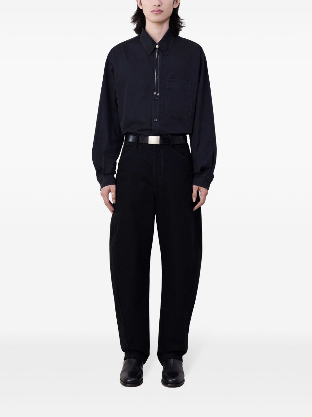 LEMAIRE Twisted Tapered Trousers Black Maison-Kitsune Men Tapered Pants