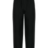 Maison-Kitsune LEMAIRE Poplin Straight Leg Trousers Black Men Regular-Fit & Straight Leg Pants