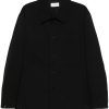 Maison-Kitsune Shirts Men LEMAIRE Virgin Wool Shirt Black