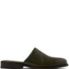Maison-Kitsune Slippers Men LEMAIRE square-toe Leather Mules Brown