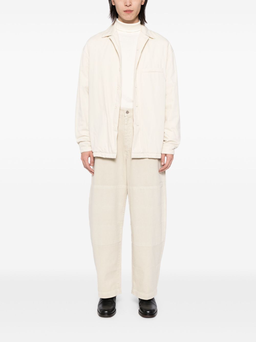 Maison-Kitsune Relaxed-Fit Jeans Men LEMAIRE High Waist Curve Pants Neutrals