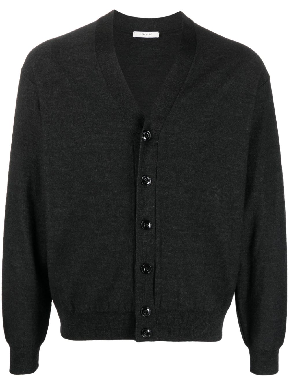 Maison-Kitsune LEMAIRE mélange-effect Wool Blend Cardigan Grey Men Cardigans