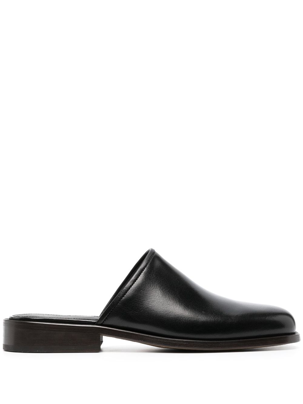 Maison-Kitsune LEMAIRE round-toe slip-on Mules Black Men Slippers