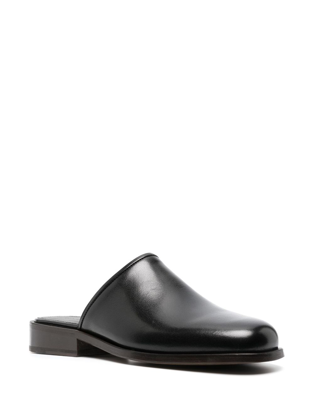 Maison-Kitsune LEMAIRE round-toe slip-on Mules Black Men Slippers