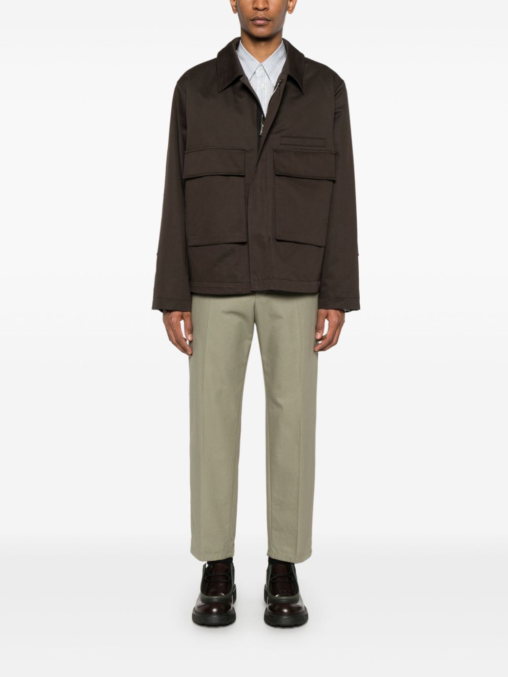 LEMAIRE 3D-pockets Jacket Brown Maison-Kitsune Men Down Jackets