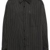 LEMAIRE long-sleeved Striped Shirt Brown Men Shirts Maison-Kitsune