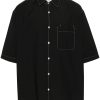 LEMAIRE contrast-stitching Shirt Black Maison-Kitsune Men Shirts