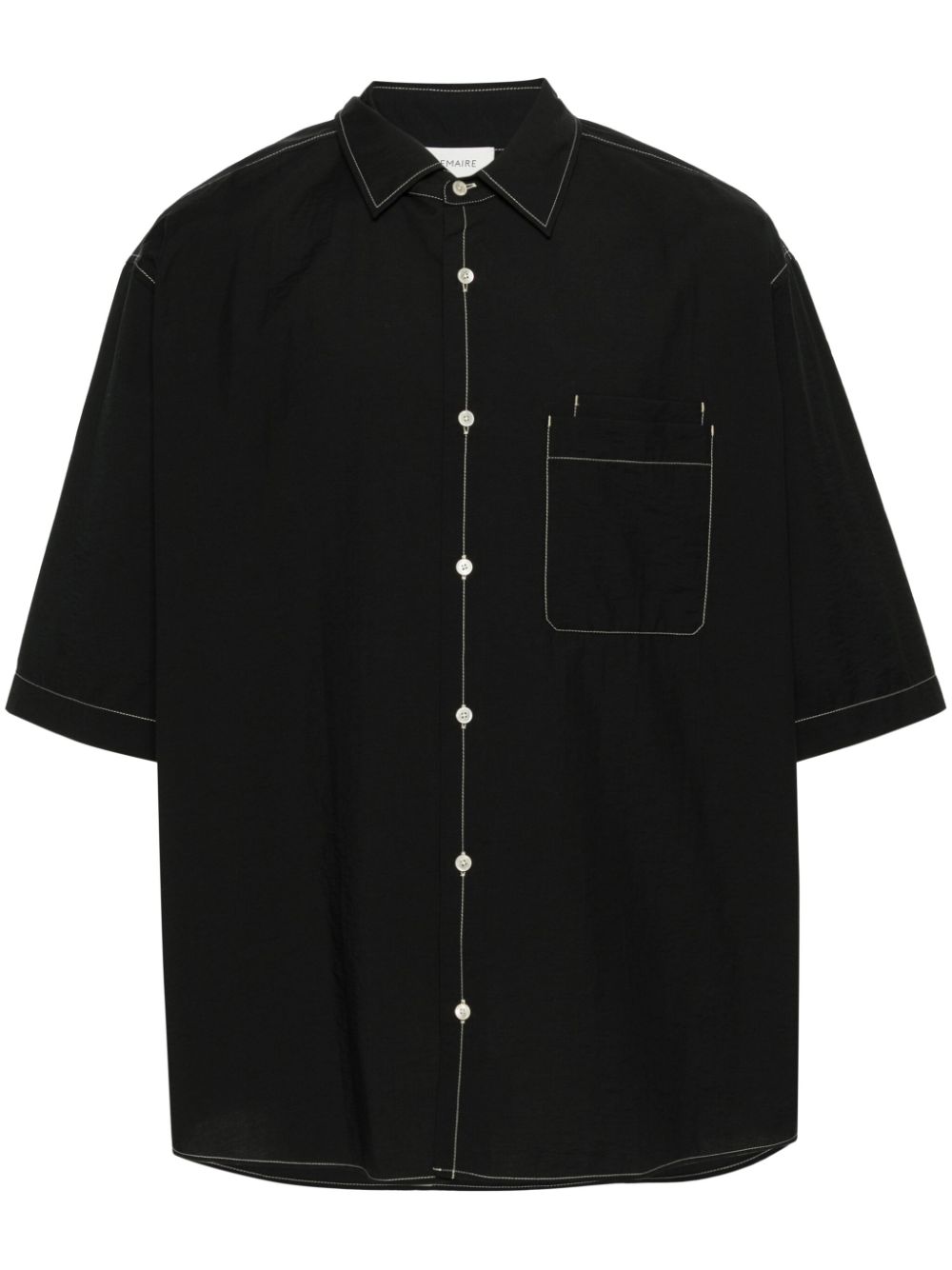 LEMAIRE contrast-stitching Shirt Black Maison-Kitsune Men Shirts