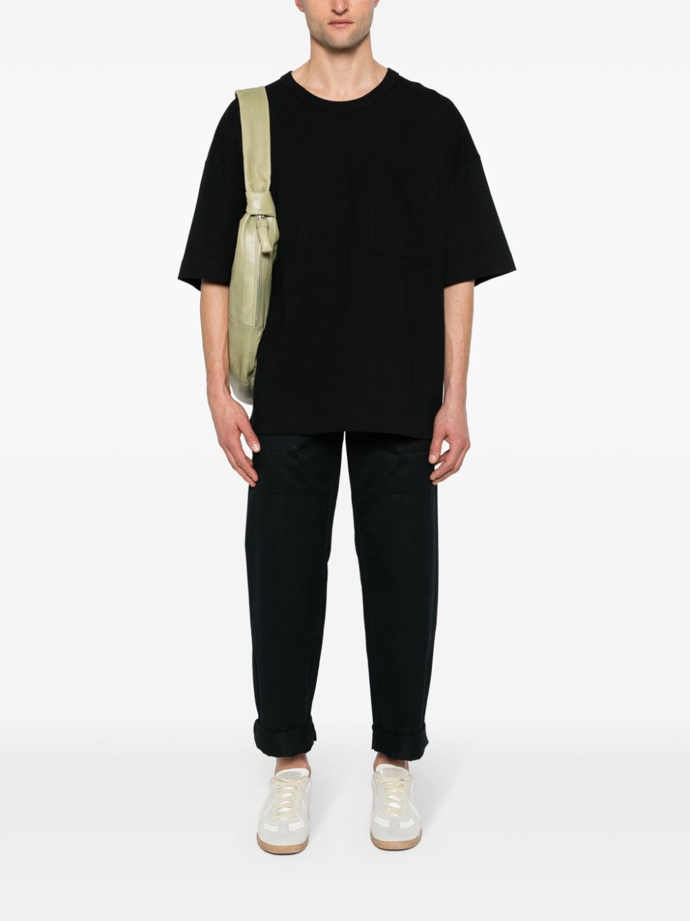 LEMAIRE Chest patch-pocket T-shirt Black Maison-Kitsune Men T-Shirts