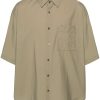 Maison-Kitsune LEMAIRE Voile Shortsleeved Shirt Green Men Shirts